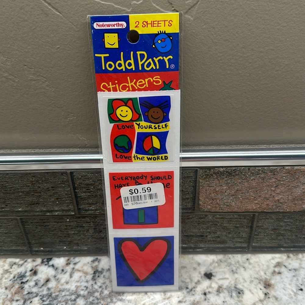 Vintage Noteworthy Todd Parr stickers love yourself love the world  sealed